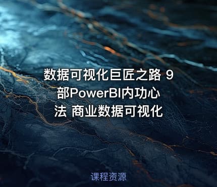 数据可视化巨匠之路 9部PowerBI内功心法 商业数据可视化
