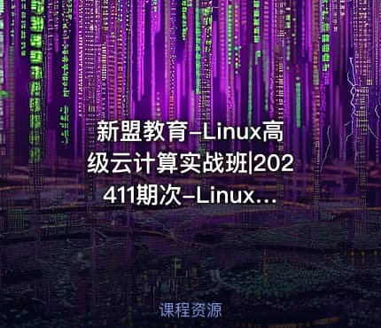 新盟教育-Linux高级云计算实战班|202411期次-Linux高级阶段-星海老师