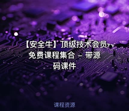 【安全牛】顶级技术会员免费课程集合 - 带源码课件