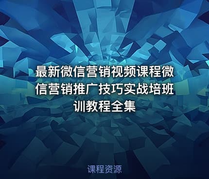 最新微信营销视频课程微信营销推广技巧实战培班训教程全集