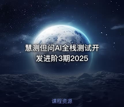 慧测但问AI全栈测试开发进阶3期2025