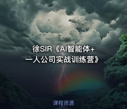 徐SIR《AI智能体+一人公司实战训练营》