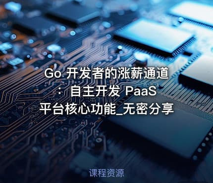 Go 开发者的涨薪通道：自主开发 PaaS 平台核心功能_无密分享