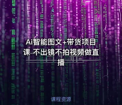 Ai智能图文+带货项目课 不出镜不拍视频做直播