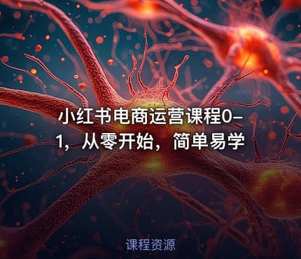 小红书电商运营课程0-1，从零开始，简单易学