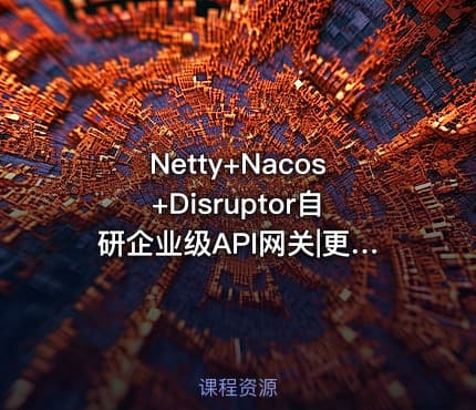 Netty+Nacos+Disruptor自研企业级API网关|更新至10章
