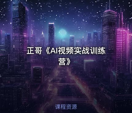 正哥《AI视频实战训练营》