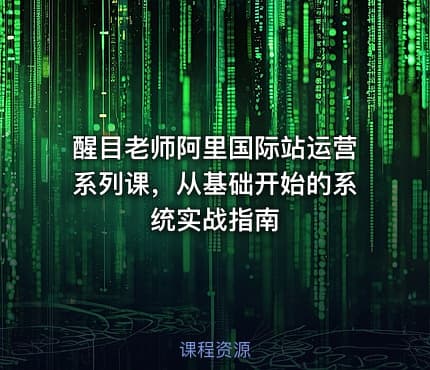 醒目老师阿里国际站运营系列课，从基础开始的系统实战指南