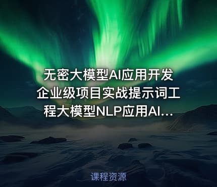 无密大模型AI应用开发企业级项目实战提示词工程大模型NLP应用AI对话产品