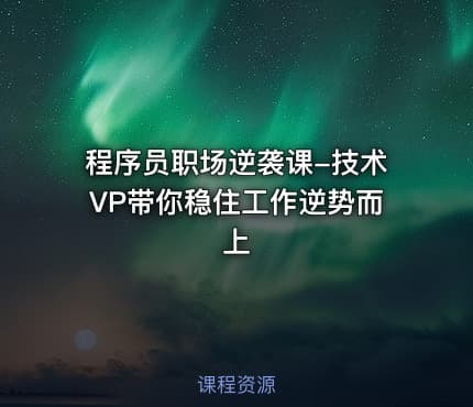 程序员职场逆袭课-技术VP带你稳住工作逆势而上