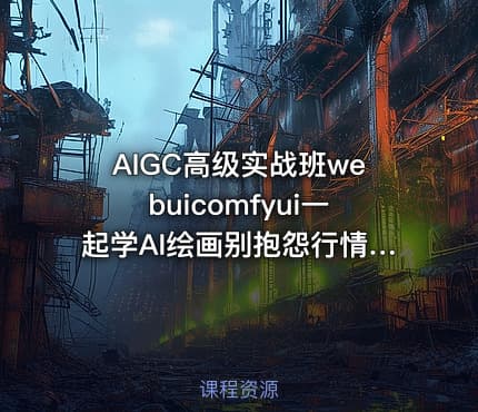 AIGC高级实战班webuicomfyui一起学AI绘画别抱怨行情聪明人已经站在风口上