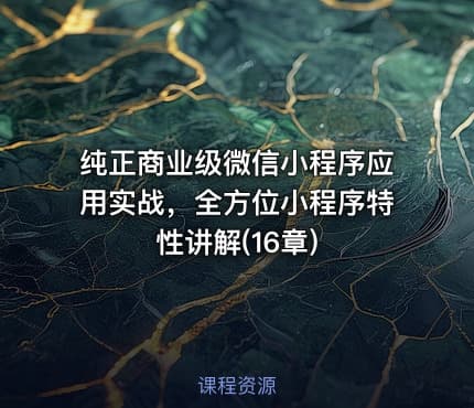 纯正商业级微信小程序应用实战，全方位小程序特性讲解(16章)