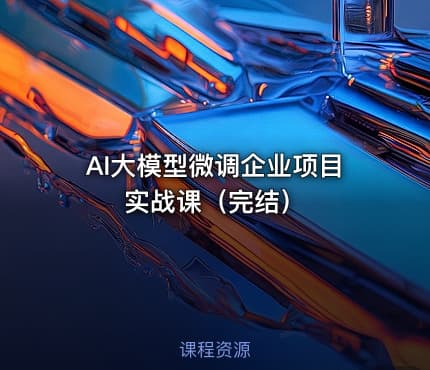 AI大模型微调企业项目实战课（完结）
