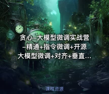 贪心-大模型微调实战营-精通+指令微调+开源大模型微调+对齐+垂直领域应用 - IT网课学习吧