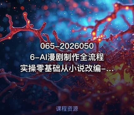 065-20260506-AI漫剧制作全流程实操零基础从小说改编-角色场景-分镜生成-剪辑成片一步到位小白也能独立做漫剧更多资源