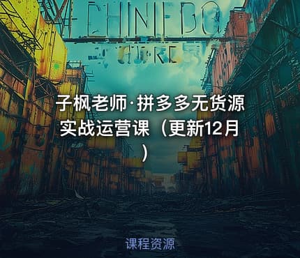 子枫老师·拼多多无货源实战运营课（更新12月）