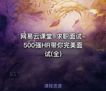 网易云课堂-求职面试-500强HR带你完美面试(全)