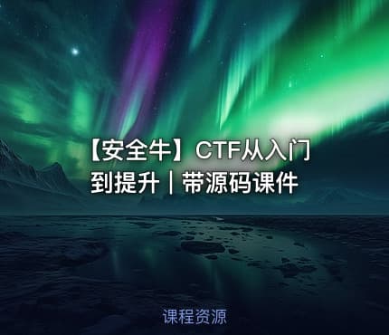 【安全牛】CTF从入门到提升 | 带源码课件