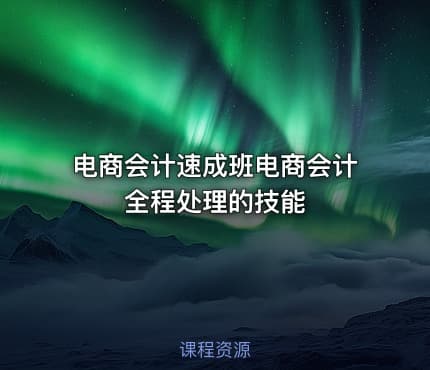 电商会计速成班电商会计全程处理的技能
