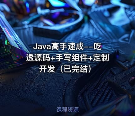 Java高手速成--吃透源码+手写组件+定制开发（已完结）