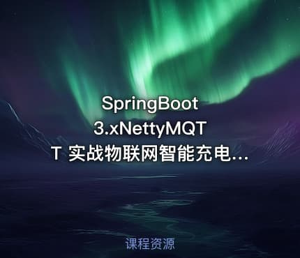 SpringBoot 3.xNettyMQTT 实战物联网智能充电桩VIP