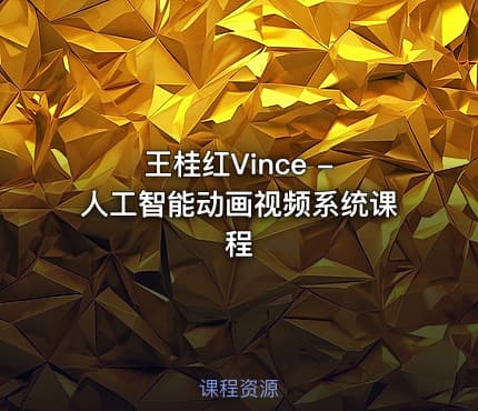 王桂红Vince - 人工智能动画视频系统课程