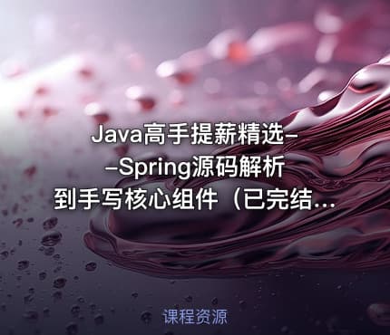 Java高手提薪精选--Spring源码解析到手写核心组件（已完结）
