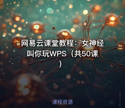 网易云课堂教程：女神经叫你玩WPS（共50课）