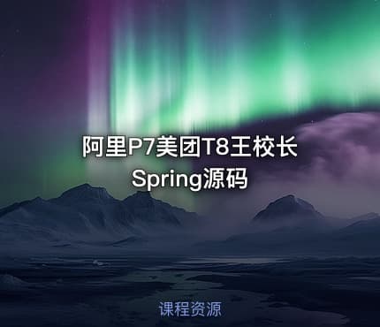 阿里P7美团T8王校长Spring源码