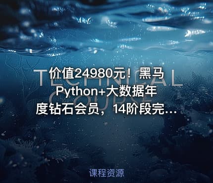 价值24980元！黑马Python+大数据年度钻石会员，14阶段完结无密