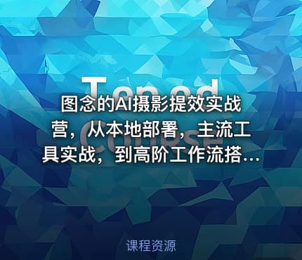 图念的AI摄影提效实战营，从本地部署，主流工具实战，到高阶工作流搭建的全链路技能