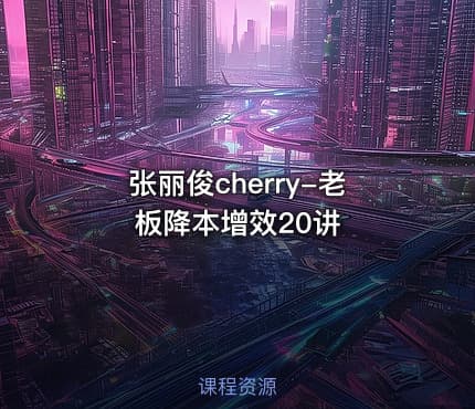 张丽俊cherry-老板降本增效20讲