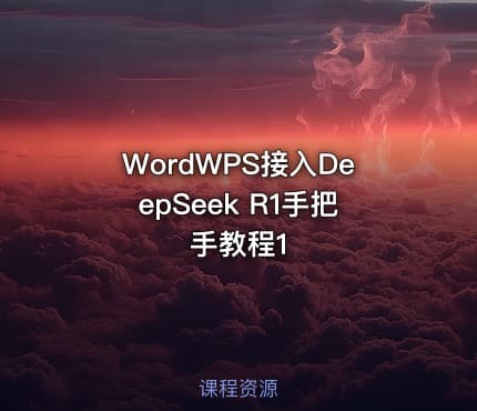 WordWPS接入DeepSeek R1手把手教程1