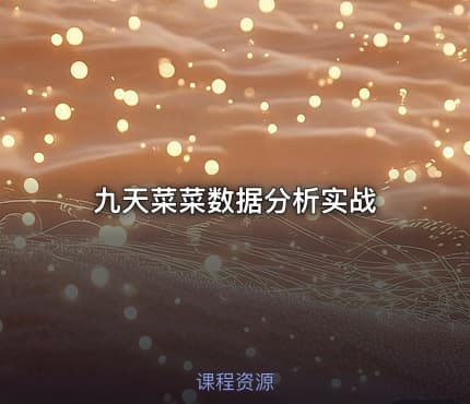 九天菜菜数据分析实战