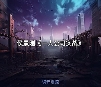 侯景刚《一人公司实战》
