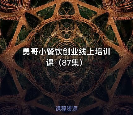 勇哥小餐饮创业线上培训课（87集）