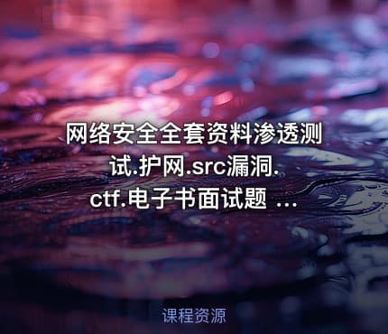 网络安全全套资料渗透测试.护网.src漏洞.ctf.电子书面试题 IT教程吧