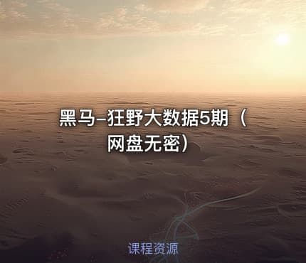 黑马-狂野大数据5期（网盘无密）