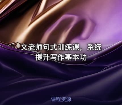 文老师句式训练课，系统提升写作基本功