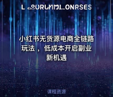 小红书无货源电商全链路玩法 ，低成本开启副业新机遇