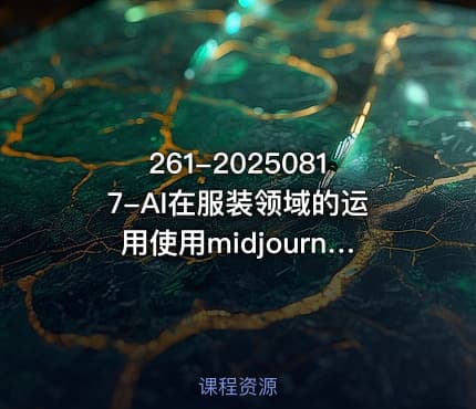 261-20250817-AI在服装领域的运用使用midjourney做服装辅助企业降低成本更多资源