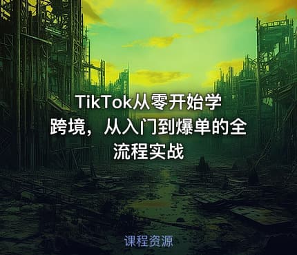 TikTok从零开始学跨境，从入门到爆单的全流程实战