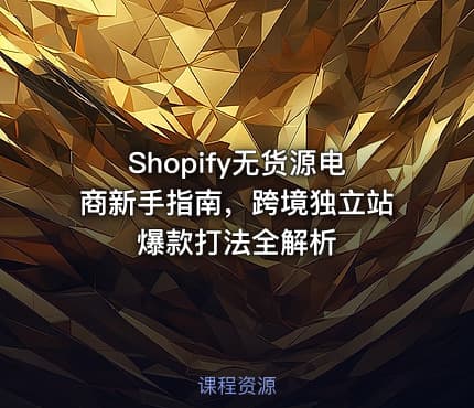 Shopify无货源电商新手指南，跨境独立站爆款打法全解析