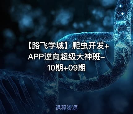 【路飞学城】爬虫开发+APP逆向超级大神班-10期+09期