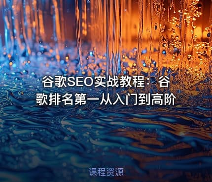 谷歌SEO实战教程：谷歌排名第一从入门到高阶