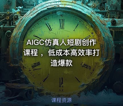 AIGC仿真人短剧创作课程 ，低成本高效率打造爆款