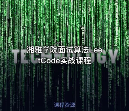 湘雅学院面试算法LeetCode实战课程