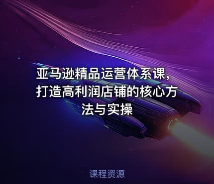 亚马逊精品运营体系课，打造高利润店铺的核心方法与实操