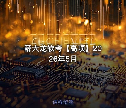 薛大龙软考【高项】2026年5月