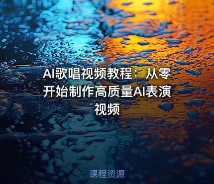 AI歌唱视频教程：从零开始制作高质量AI表演视频